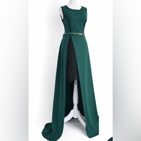 Chic Forest Green High Low Dress - Picture 1 of 11